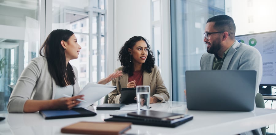 People talking in an office People talking in an office